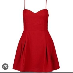 NWT Yazz Textured Sweetheart Neck Skater Dress Red Size 4